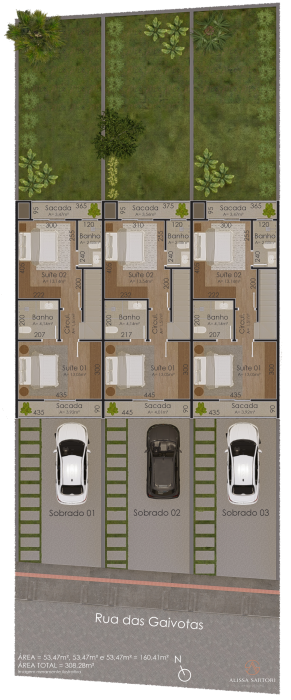 V7042 – Sobrado 02 suítes Bairro Universitário
